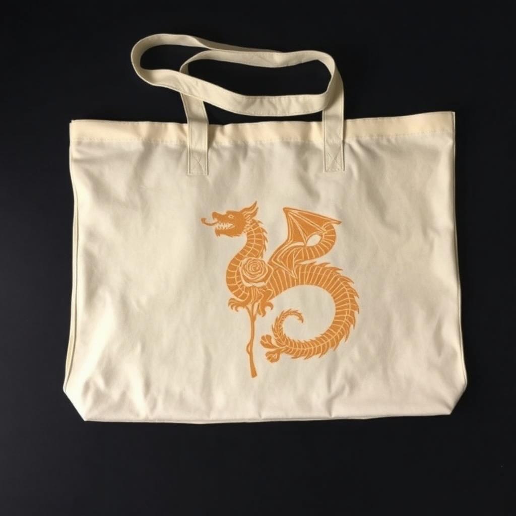 The Dragon & The Rose tote, flat-lay